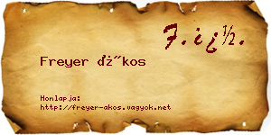 Freyer Ákos névjegykártya